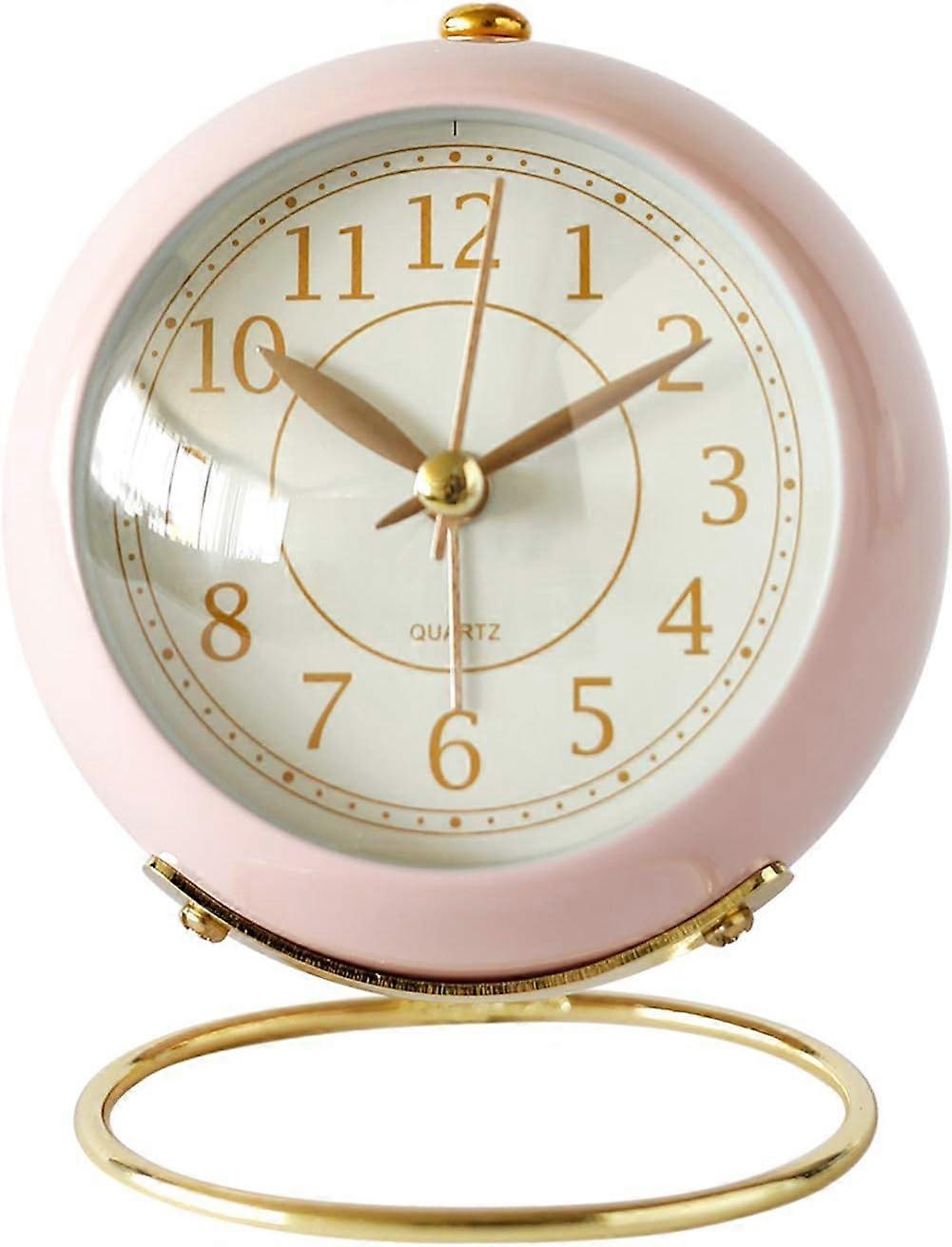 TCGG-Small Table Clocks, Classic Non-Ticking Tabletop Alarm Clock with Backlight #