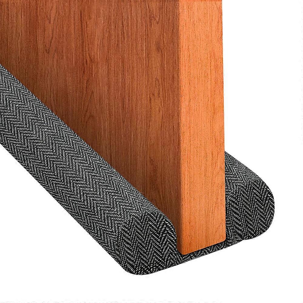 Door Draft Stopper, Size 30" to 36" Under Door Draft Blocker Air Door Guard Door Sound Blocker Door Sweep, Energy Saving (Upgrade-Black)
