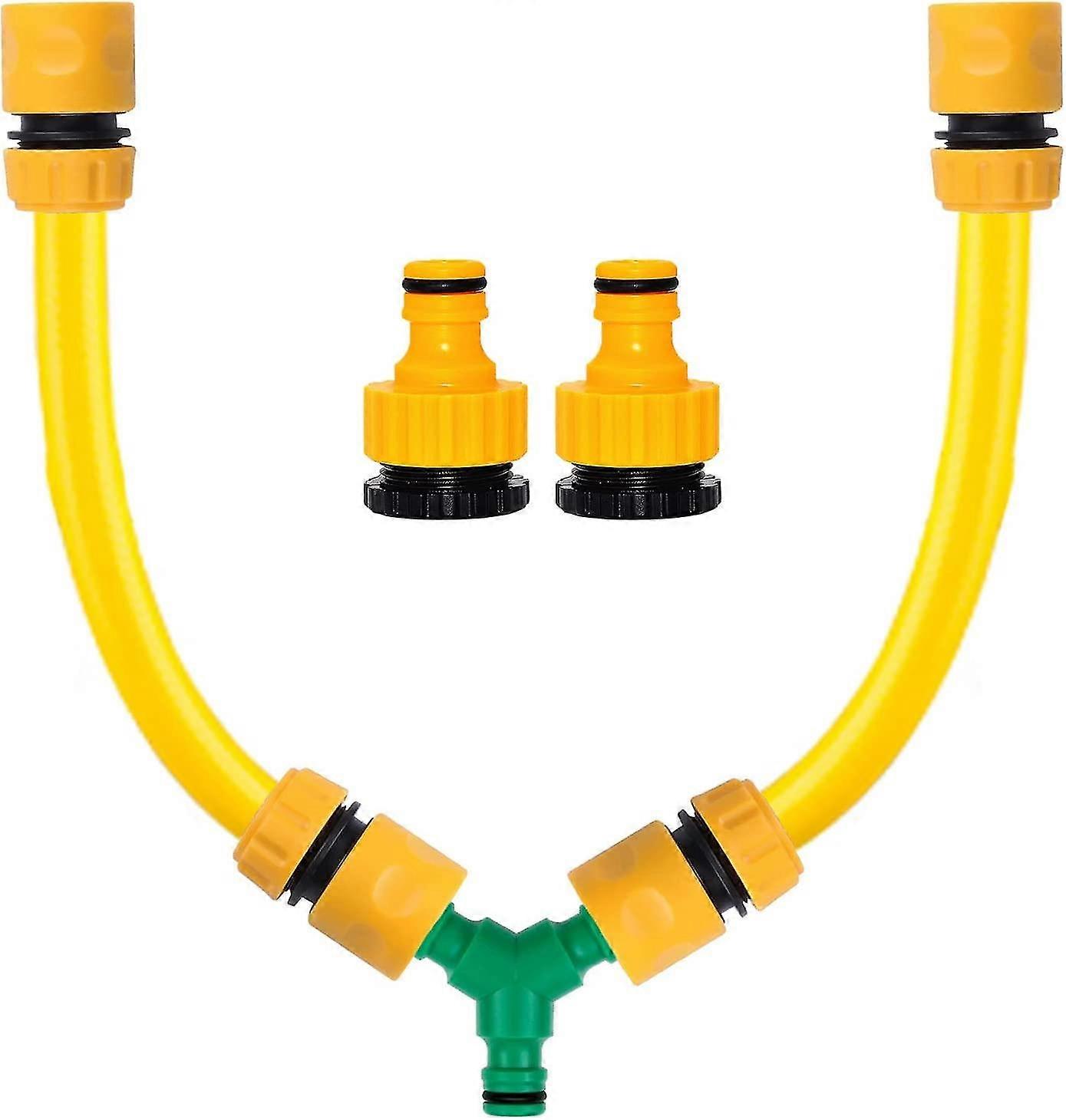 Mixer Tap Hose Connector, Easily Mix Hot & Cold Water, Hose End Quick Connector, 2 In1 Threaded Tap Connector, Y Splitter Connector, Outdoor Tap Hose