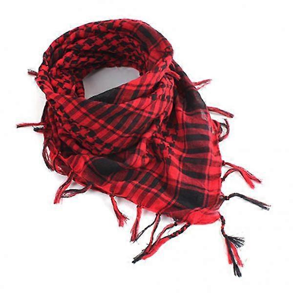 New Lightweight Plaid Tassel Arab Desert Shemagh Scarf (E)