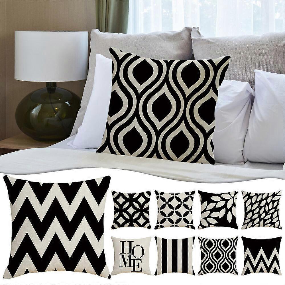 Black White Waterproof Hugging Pillow Household Design Pattern Sand Pillow