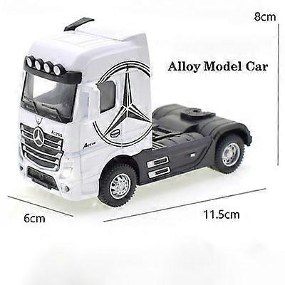 1:50 Diecast Alloy Truck Head Model Toy Container Truck Pull Back With Light Engineering Transport Vehicle Toy For Kids Boy Gift
