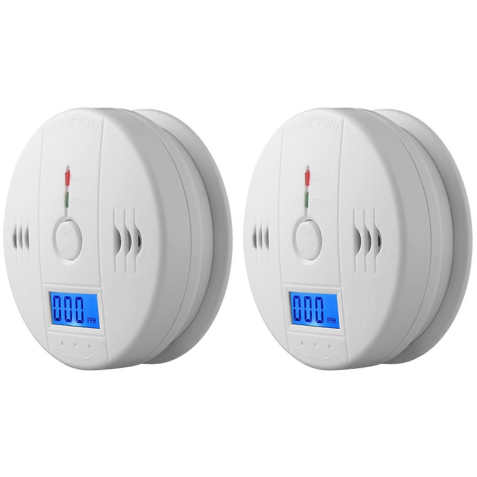 1/2PACKS Smoke Detector and Carbon Monoxide Detector Alarm with LCD Display,100% New