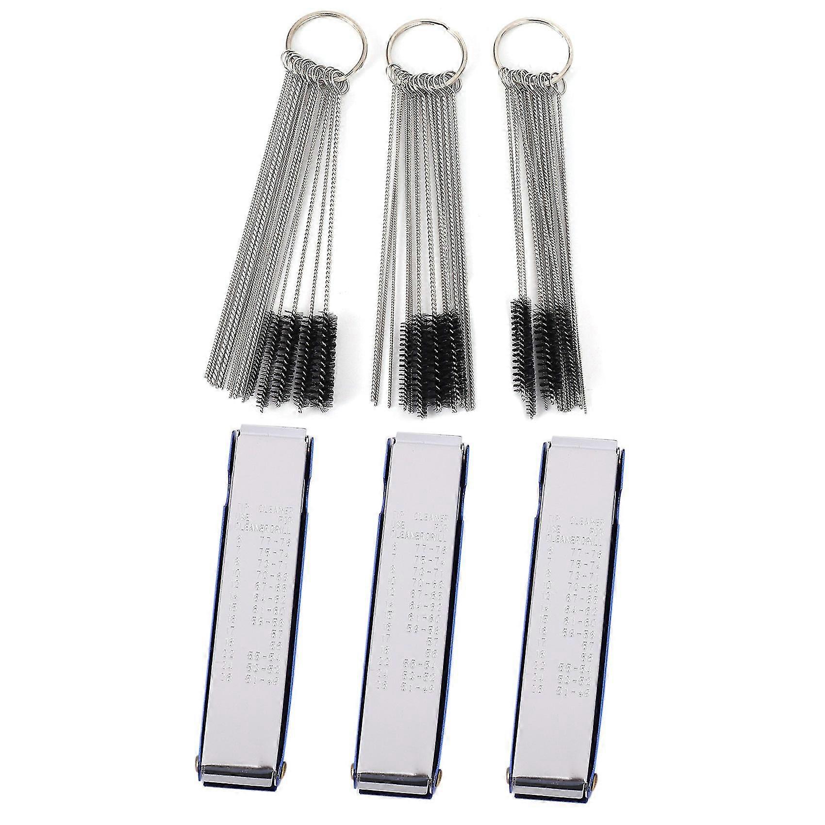 3 Sets Carburetor Carbon Jet Cleaner Wire Torch Tip Cleaner Tool Needles Brushes Cleaning Tool Kit