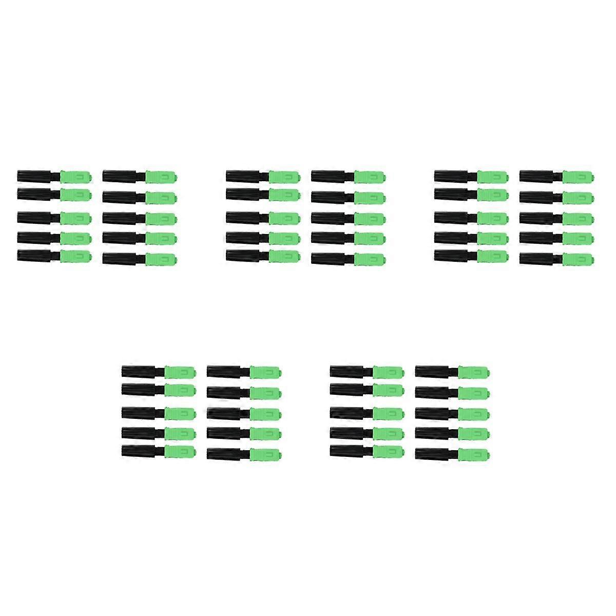 50Pcs Ftth Embedded Quick Connector SC/ Green Plastic Fiber Optic Connector