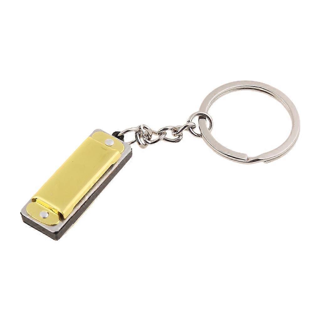 Mini Harmonica Keychain,Special 8 Tone 4 Holes Harmonica Keychain Ring