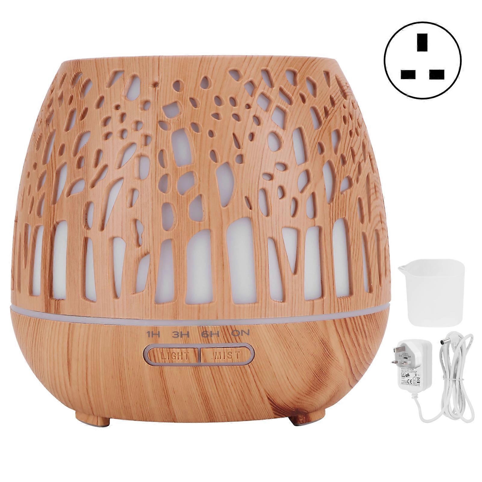 Umidificatore per aromaterapia ad aria da 400 ml Diffusore per aromaterapia Venature del legno chiaro con design cavo