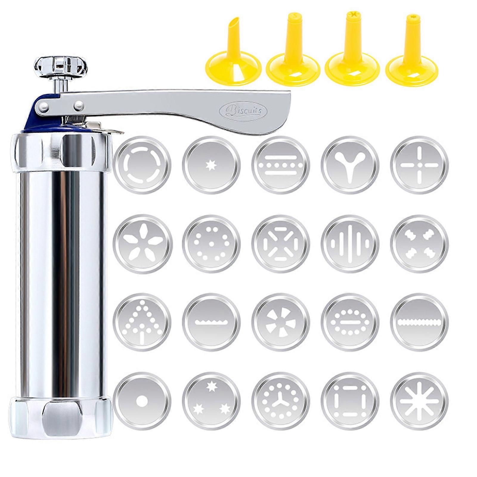 Cookie Press Gun Kit Baking Tool with 20 Disc Shapes Cookies Maker Set and 4 Icing Tips