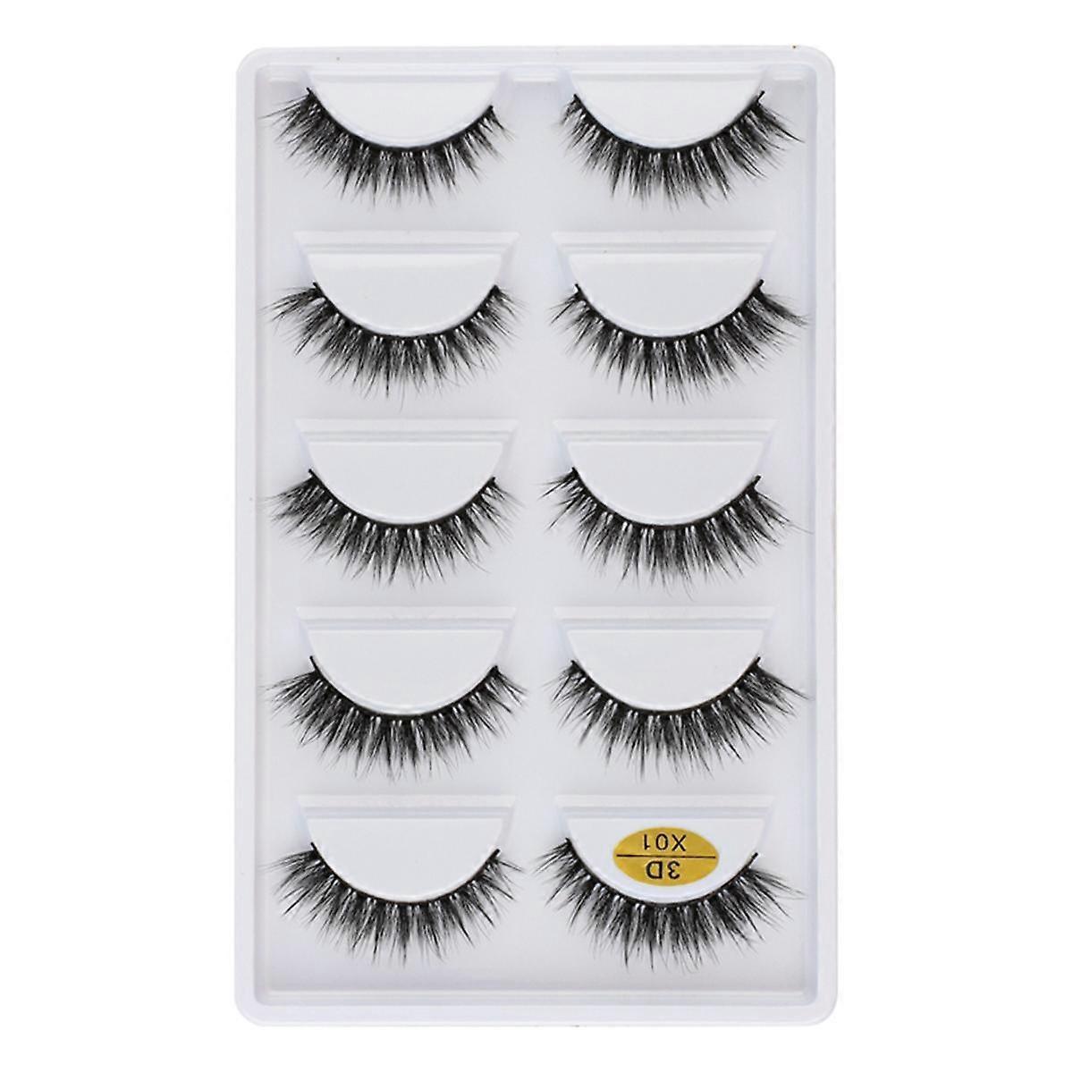 3DX-01 5 paar natuurlijke zachte 3D nepwimpers handgemaakte nepwimpers nepwimpers make-up