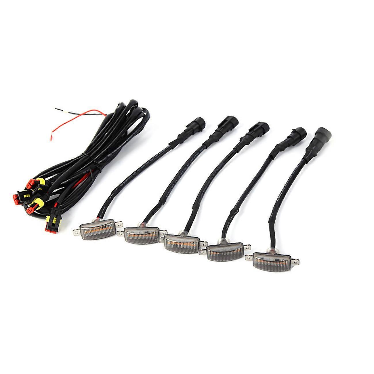 Universal Car LED Grille Light Smoked Amber White 12LED Grill Light Lighting Eagle Eye Lamp for Off Road Trunk SUV Ford Toyota