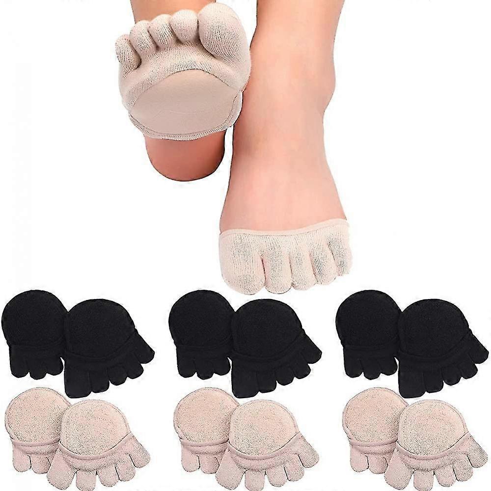 6 Paar Toe Topper Socken No Show Liner Socken Fünf Finger Halbe Socken Non-S EXL