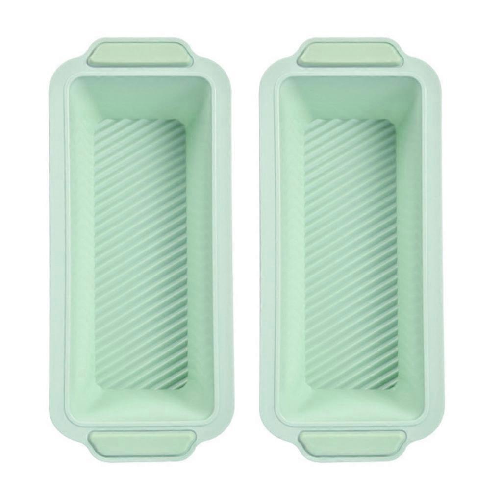 Convenient Silicone Rectangular Mold Baking Pan Set with Stripe Bottom Cake Pans