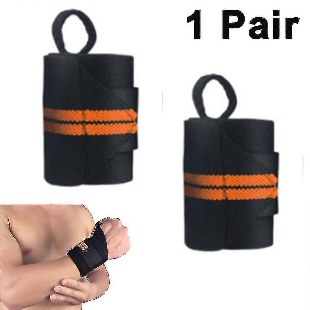 Weightlifting Wrist Wraps - 1 Pair With Heavy-duty Thumb Loop Support For Gym Workout, Powerlifting, Deadlift Strength Training