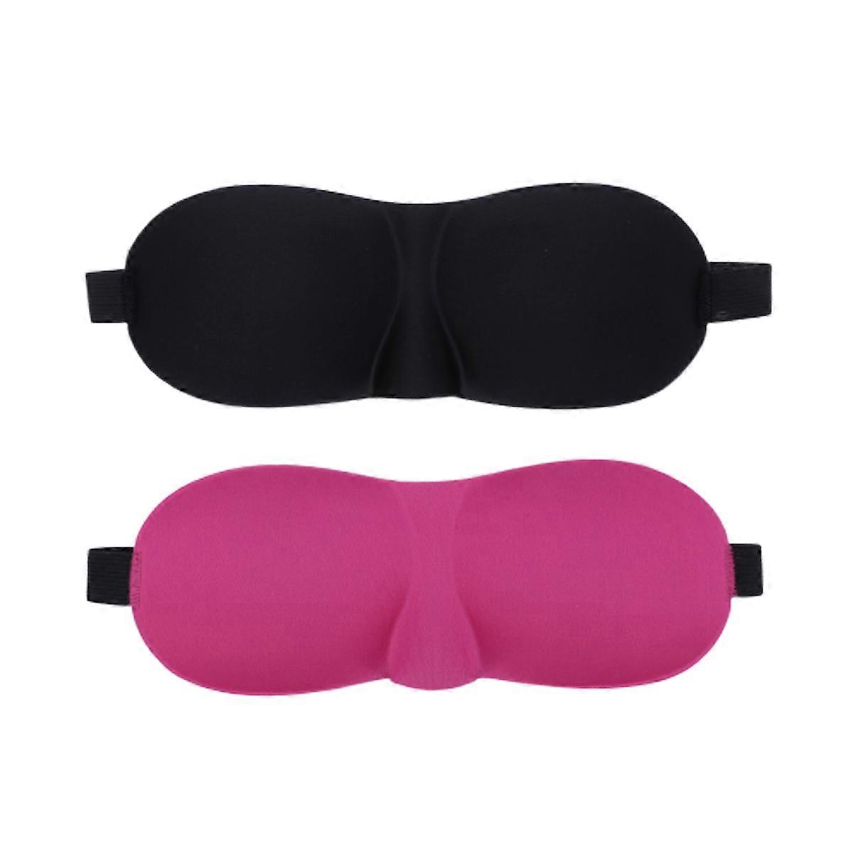 2Pcs Sleeping Eyeshade 3D Eye Mask Breathable Blindfold Adjustable Eye Patch for Men Women