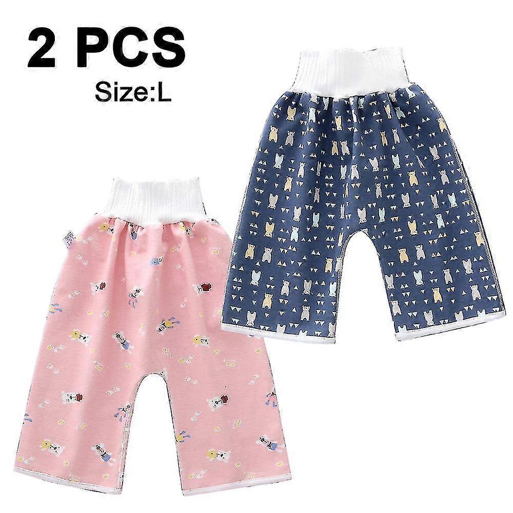 2-pack vattentäta och läckagesäkra blöjbyxor för potträning, tygblöjbyxor för baby, pojke och flicka, nattetid
