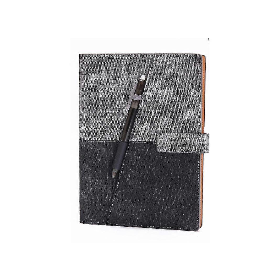Smart Reusable Notebook With 1 Frixion Pen & 1 Microfiber Cloth Deep Space Gray Cover Executive Size (6.5 X 9) (black)-MXBC