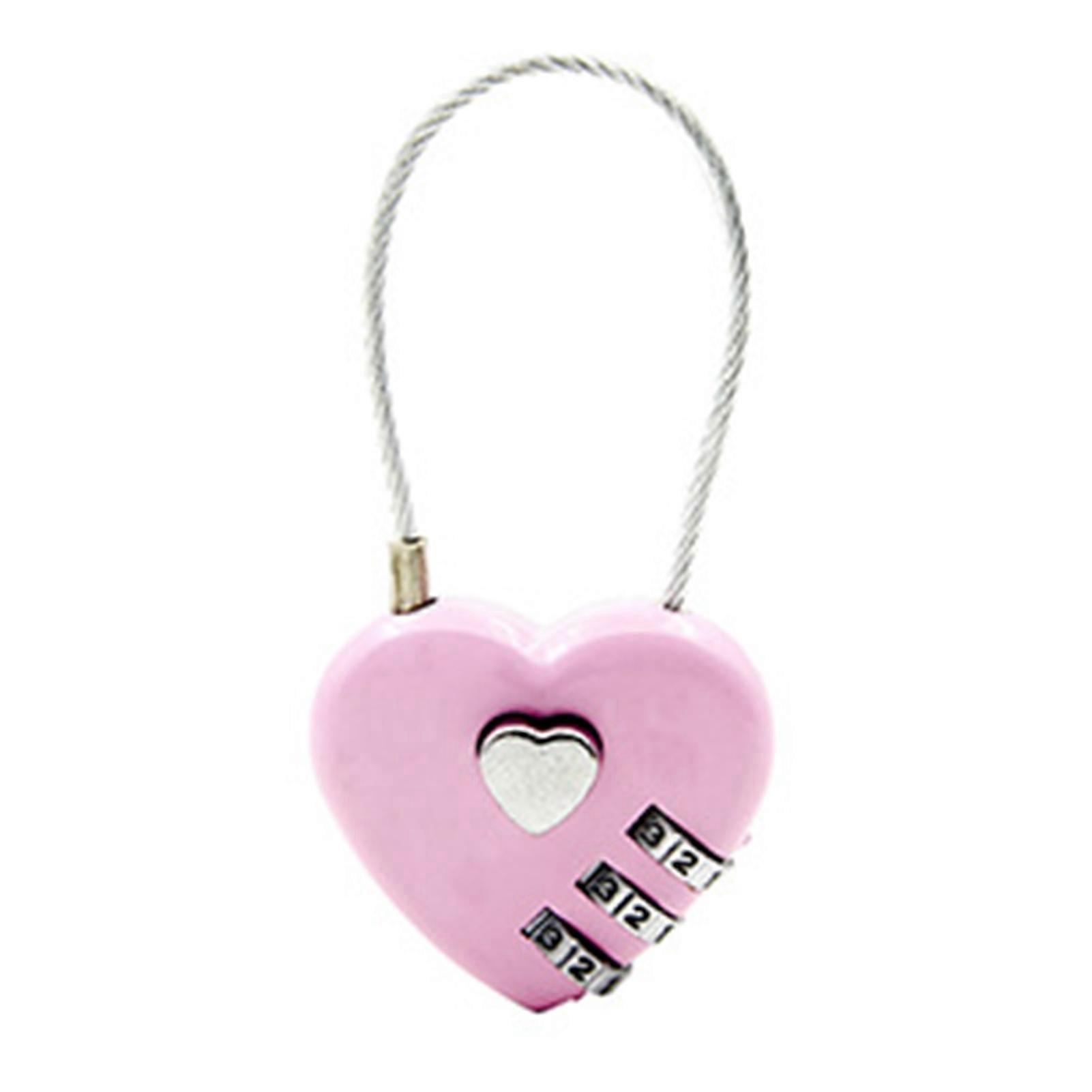 063U Combination Lock Waterproof Resettable Zinc Alloy Love Heart Shape Password Padlock for Backpack