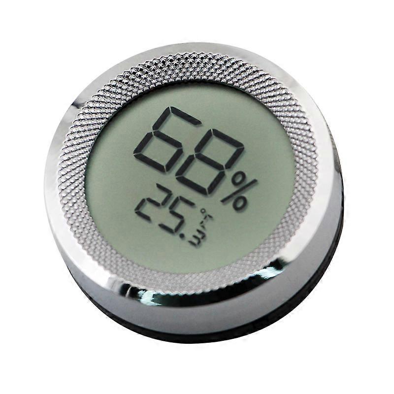 Cigar Humidor Hygrometer Mini Digital LCD Display Sensor1 PieceSilver