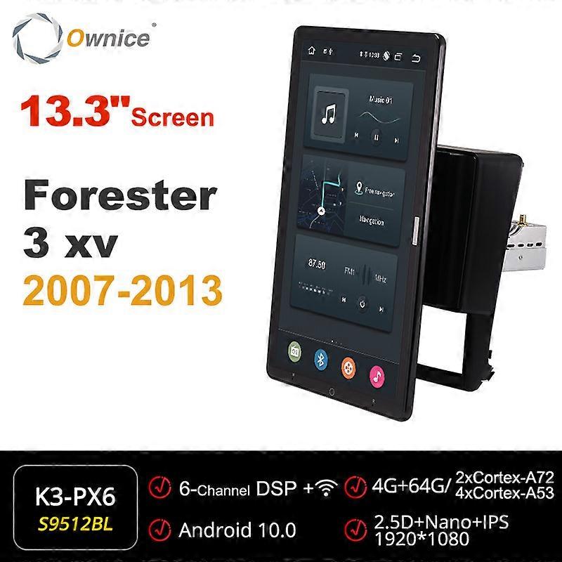 Tesla style PX6 Android 10.0 Car DVD Player Auto Rotatable IPS Navigation GPS For Subaru Forester 3 xv 2007-2013 Stereo Radio