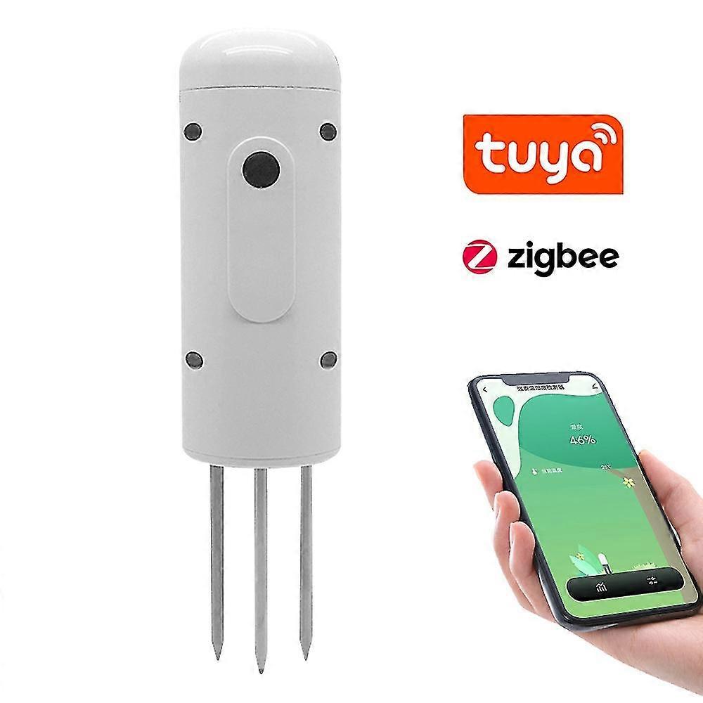 Tuya Zigbee Wireless Soil Moisture Meter Intelligent Temperature Humidity Tester Mobilephone APP Rea