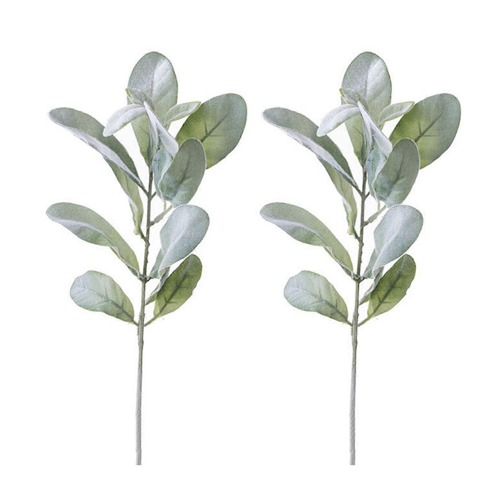 2Pcs Realistic Stachys Baicalensis Leaf No Watering Fade-resistant Home Decoration Artificial Flowers Jikaixiang