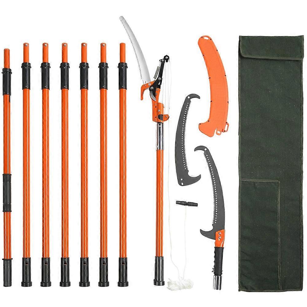 Manual Pole Saw Extendable Tree Pruner Sharp Steel Blade Pruning Shears & Snips