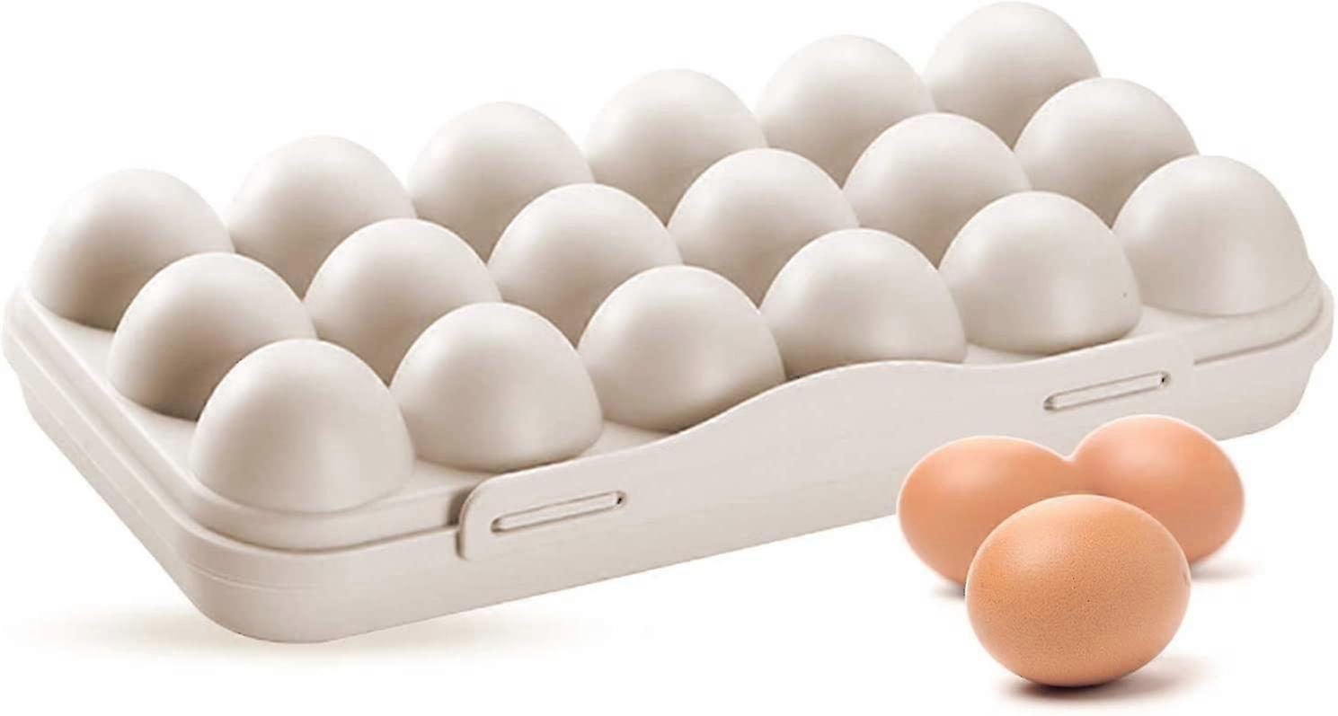 18-grid Khaki Egg Storage Box