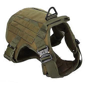 Pet Military Harness Chest Back Velvet Material Suitable for Large and MediumSized Dogs(L )