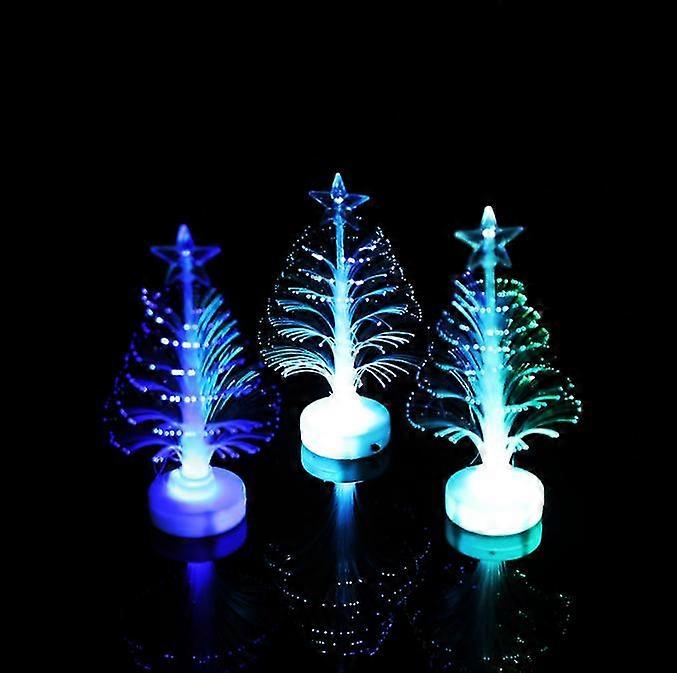 Set Of 3 Artificial Fiber Optic Christmas Tree Brackets For Christmas Tree With Colorful Decorations