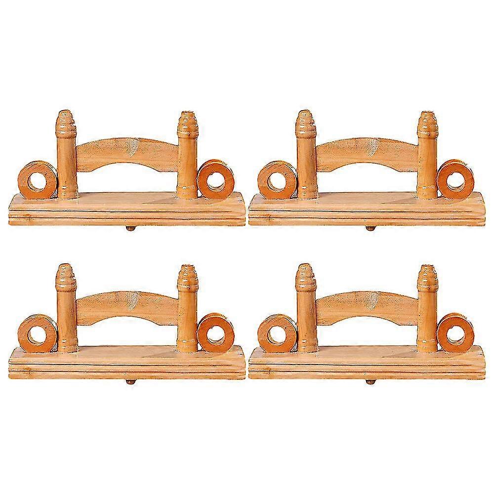 4pcs Japanese Fan Display Stands Wooden Fan Stands Folding Fan Storage Holders