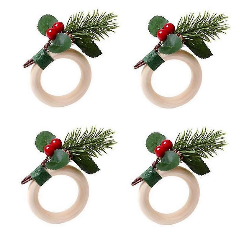 クリスマスナプキンリングセットクリスマスナプキンリングクリスマスホリデーディナーテーブルデコレーションC
