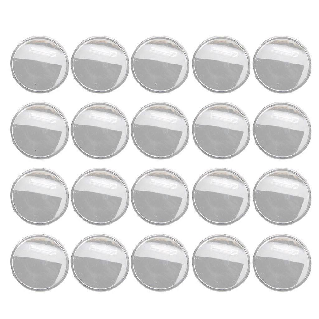 20Pcs Acrylic Round Button Badge Clear Button Pin Badges Painting Badge Crafts