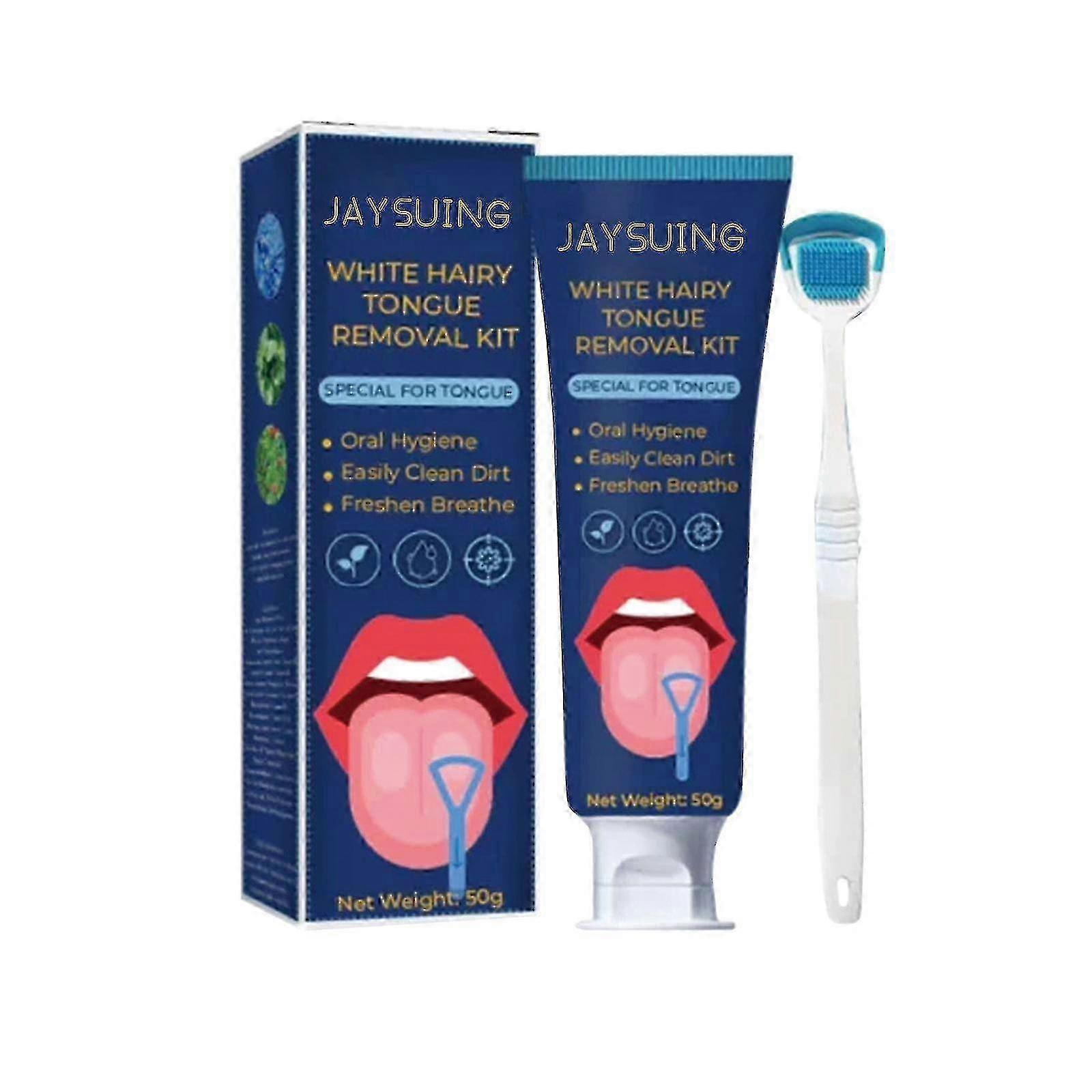 Jaysuing Combinaison de nettoyage de la langue Revêtement de la langue Brosse Nettoyage de la langue Soins bucco-dentaires Déodorant Haleine fraîche | |