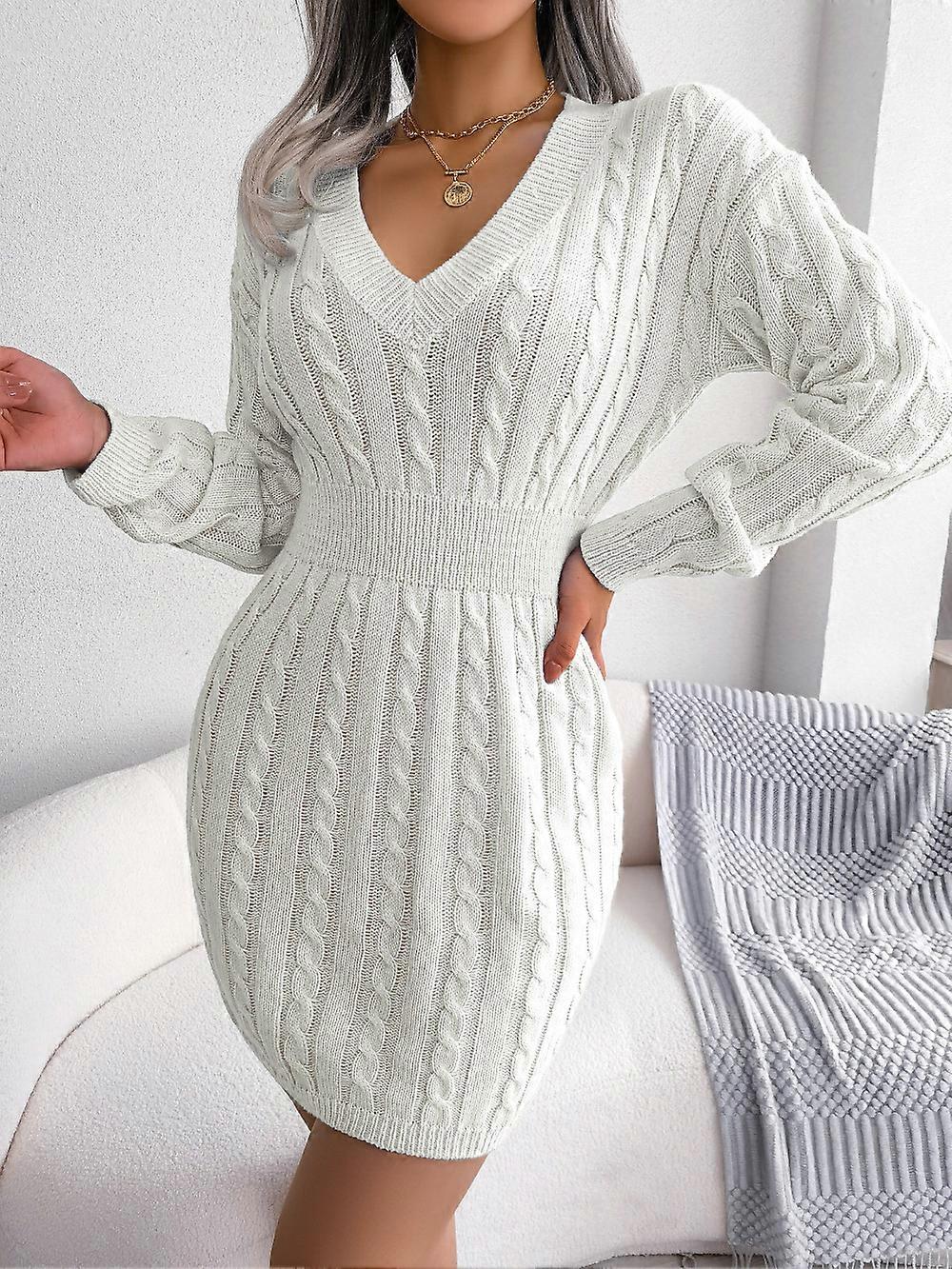 Taille à la mode torsadée hanche robe pull robe