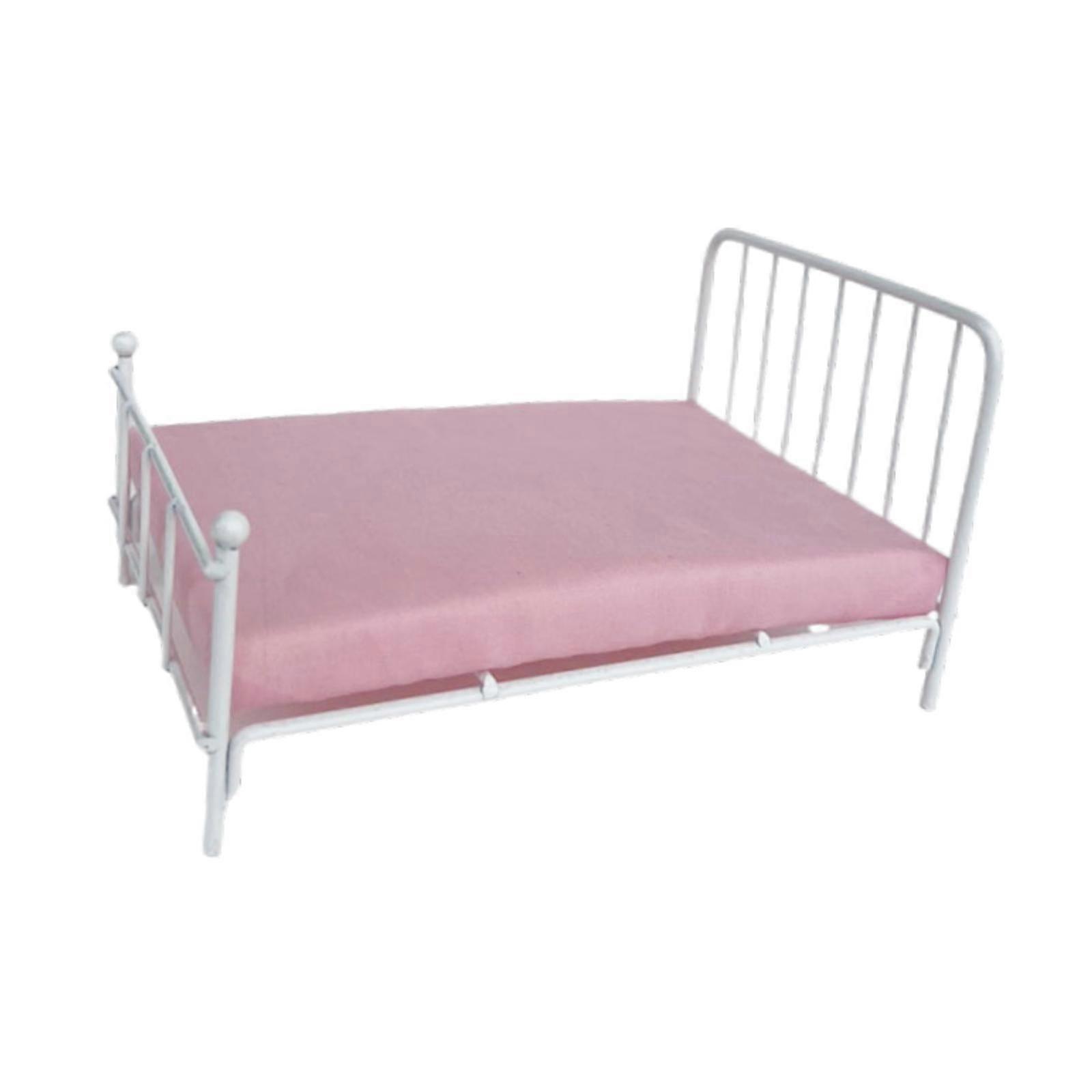 1/12 Łóżko dla lalek Domek dla lalek Miniaturowe łóżko do mikro krajobrazu Wystrój sypialni złoty