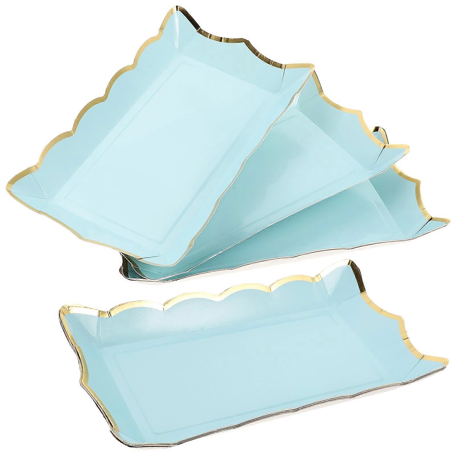 4pcs Rectangle Cardboard Serving Platters Disposable Serving Trays and Platters Fruit Trays for Parties