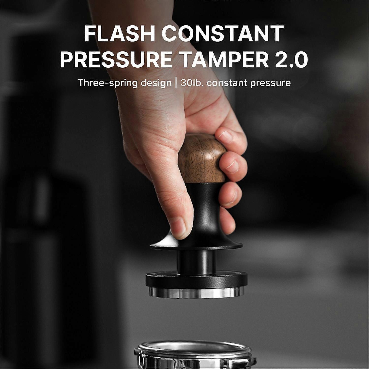 MHW-3BOMBER Flat Base Coffee Tamper 30Lbs Constant Pressure Calibrated Spring Loaded Tamper with Sou