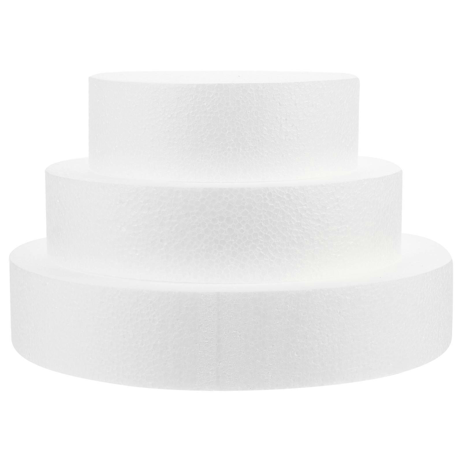 3 pezzi Wedding Cake Stand Pratica Foam Round Cake Dummy Polystyrene Cake Dummy Cake Styrofoam Polystyrene Cake Shapes