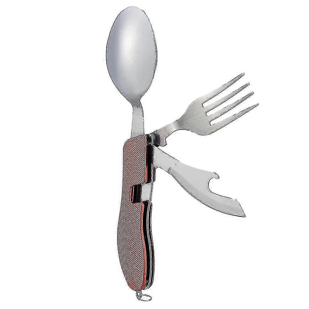 4-in-1 Camping Utensils - Portable Spoon, Fork, Knife And Can Opener