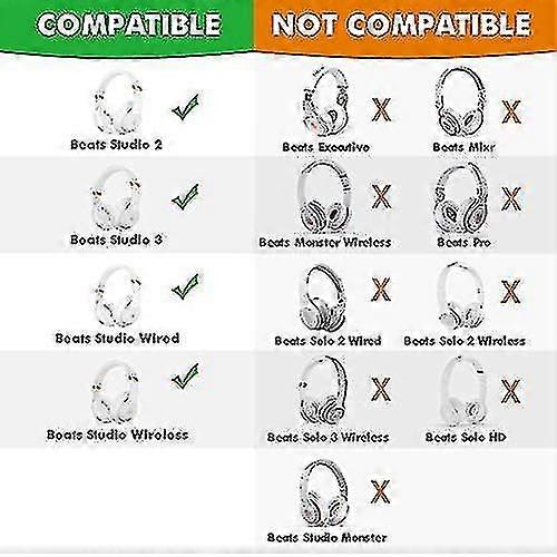 Almofadas de Substituição para Beats Studio 2.0 & 3.0 Com fio/sem fio B0500 / B0501 S202412278870