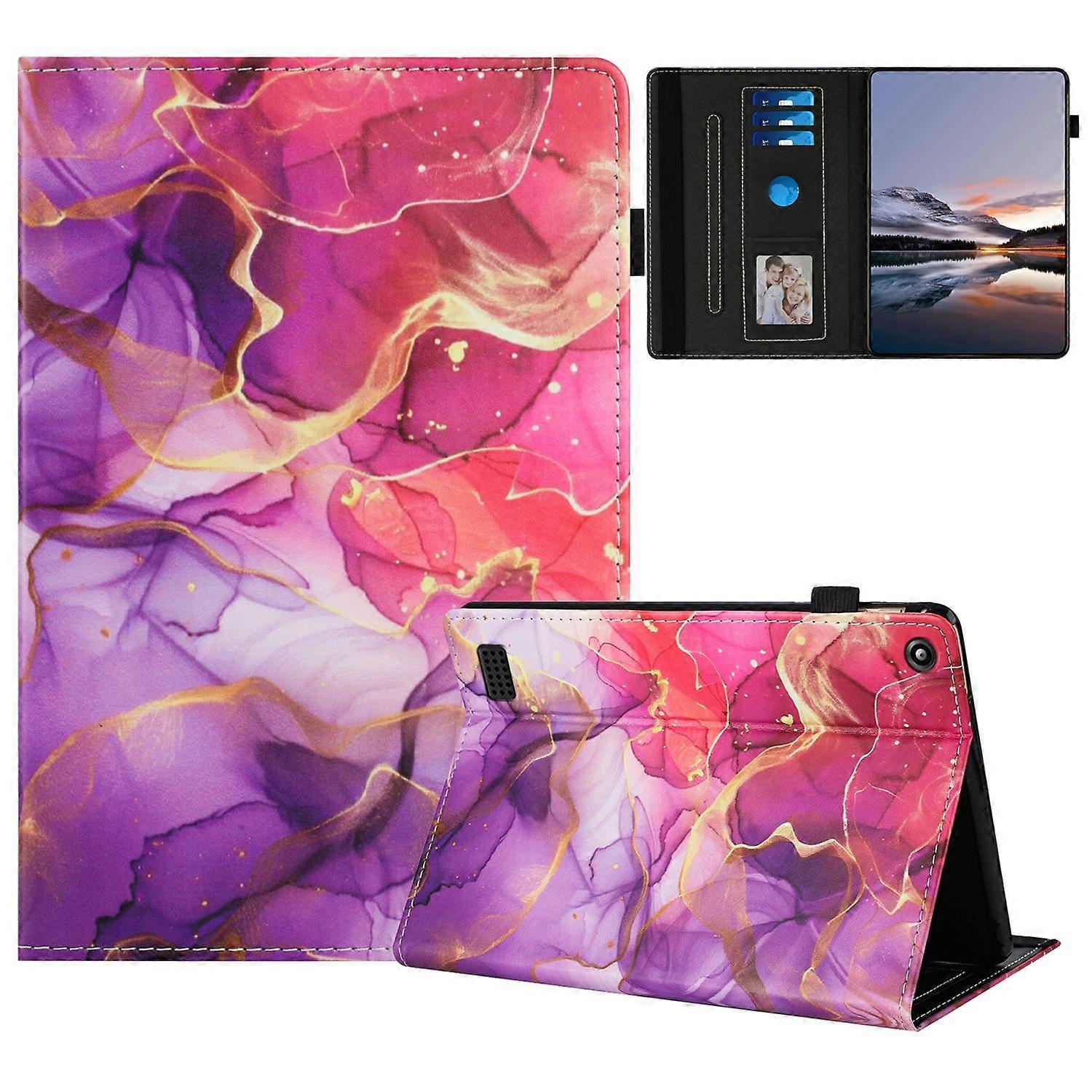 Tablet Case For Amazon Fire HD 8 (2018) (2017) (2016) Pattern Leather Cover with Auto Sleep Wake, Ca