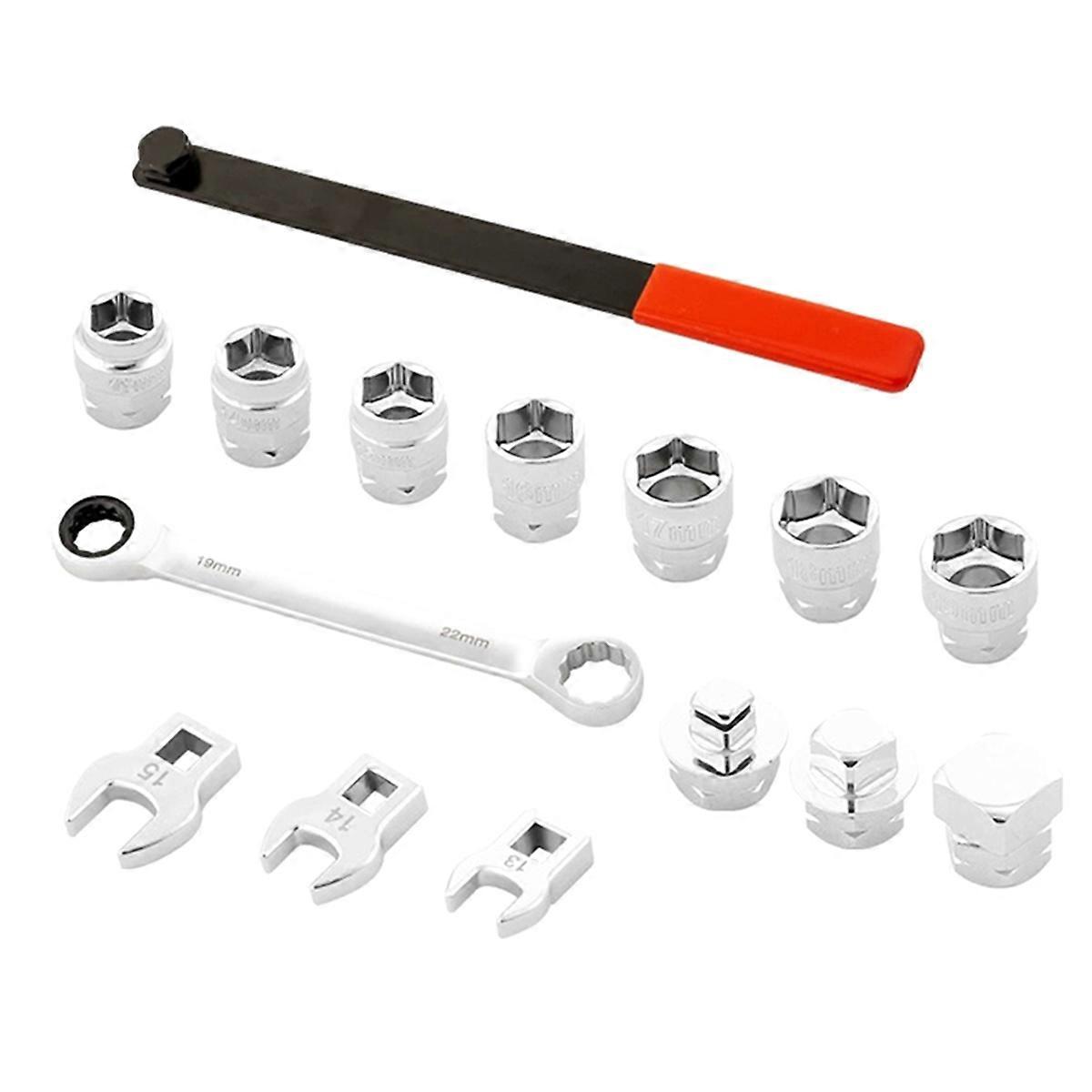Automobile Ratcheting Ldler Pulley Belt Tool Set Extension Rod Adjustable Disassembly Special Auto