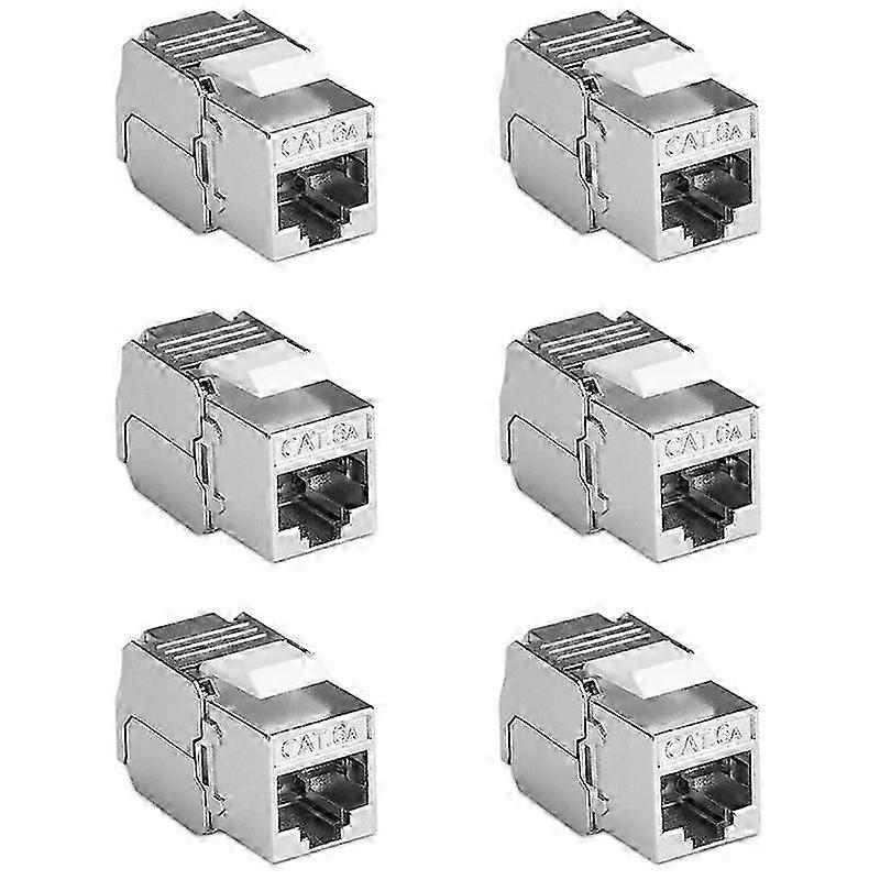 6 Pcs Shielded Module Jacks For Snap-in Patch Panel Installation Of Cat6a Cables