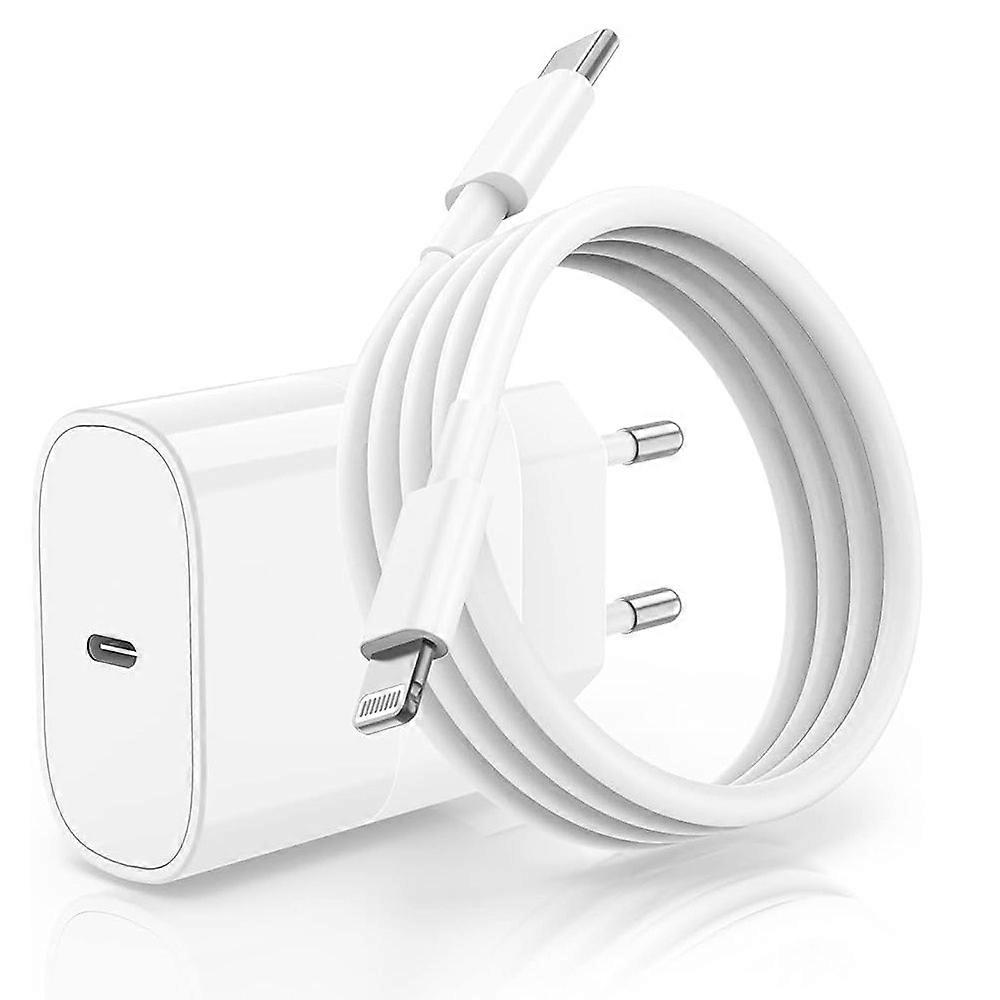 Cargador rápido USB-C compatible con Apple iPhone con cable Lightning