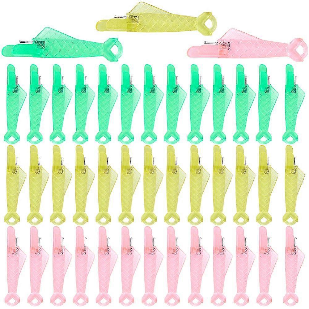 Fish Shape Sewing Machine Needle Threaders Quick Sewing Threader Needle Guide Tool Plastic Sewing Wire Loop Mixed Color 32x8x4mm 30pcs/color