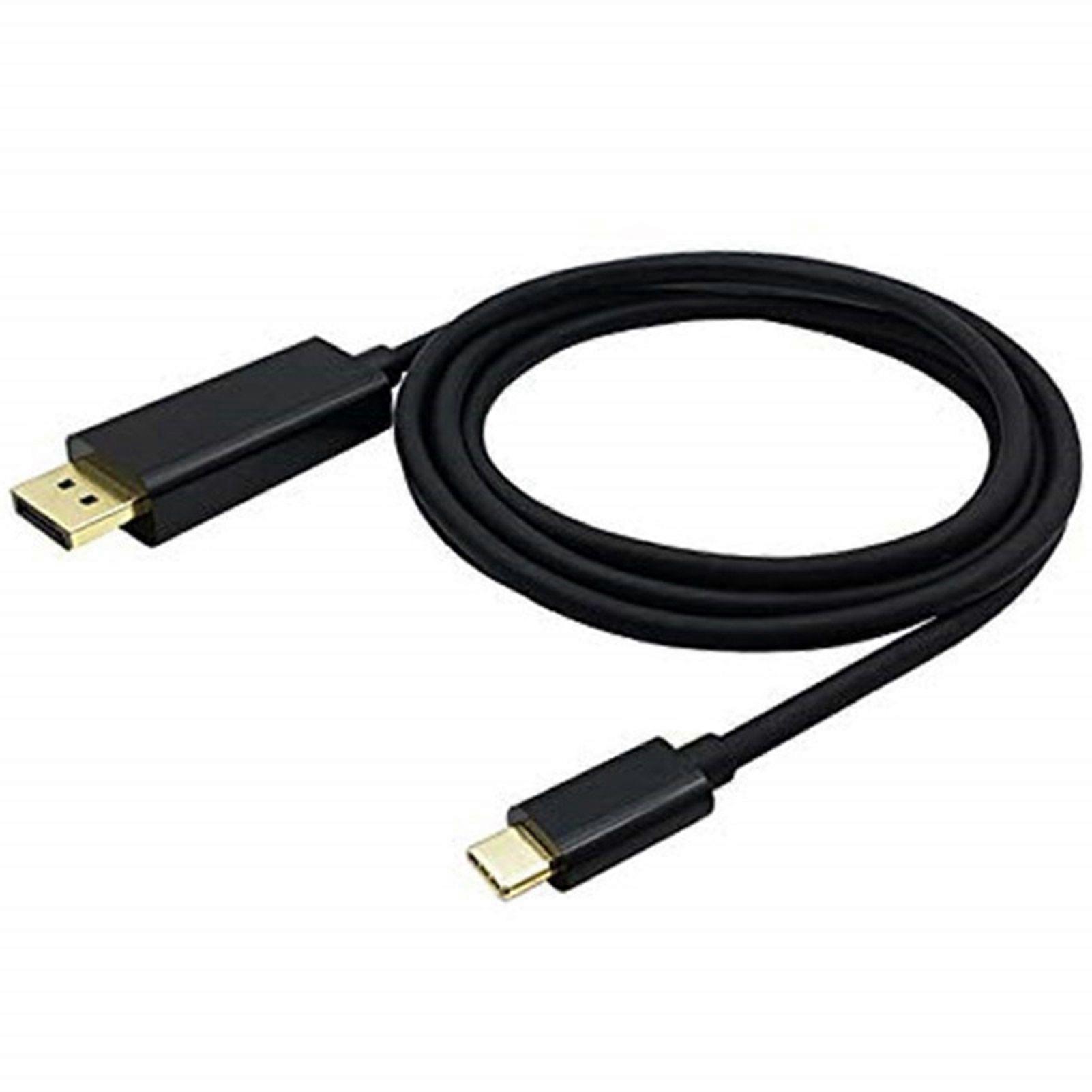 1.8M Type-C to DP/HDMI-compatible Cable Supporting 4K@60Hz High Resolution Black PVC USB 3.1 to DisplayPort Converter Adapter Cord Computer Accessorie