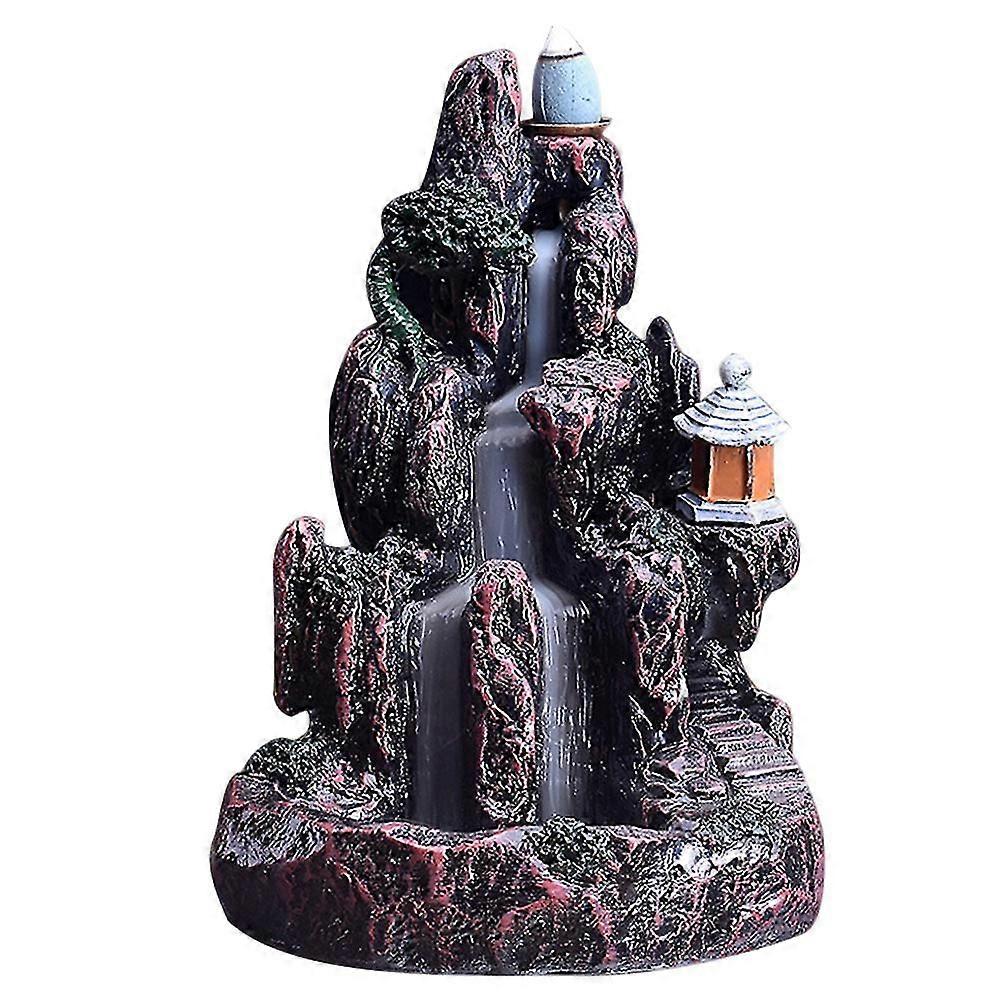 Waterfall Smoke Backflow Incense Holder Led Light Type Hotel Home Decor