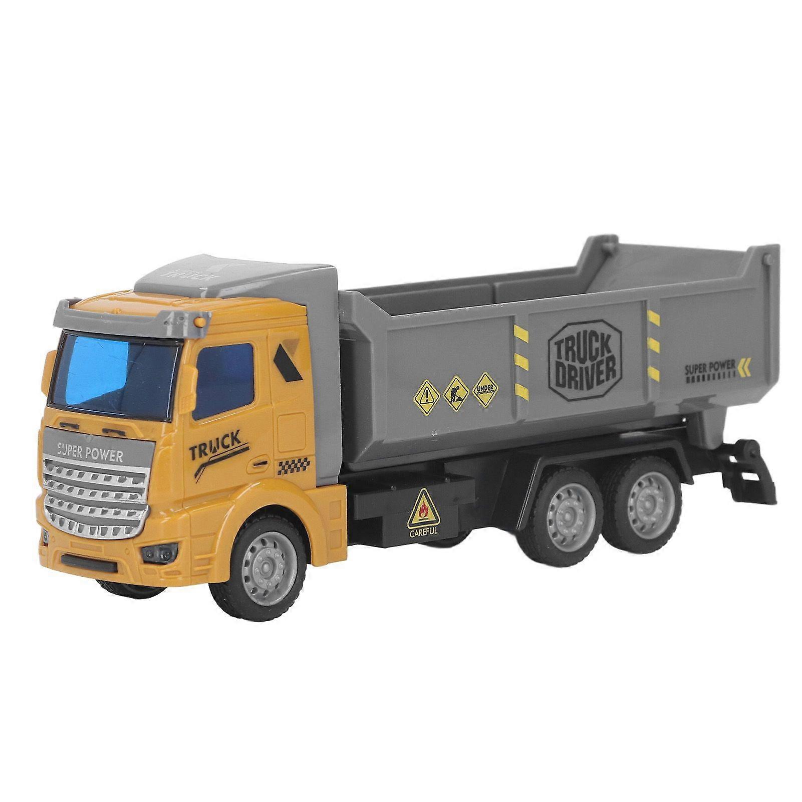 Pull Back Dump Truck 1/48 Scale Vivid Educational Comfortable Grip ABS Construction Vehicle Toy for Above 3 Years Old (Color Box) Flat Head
