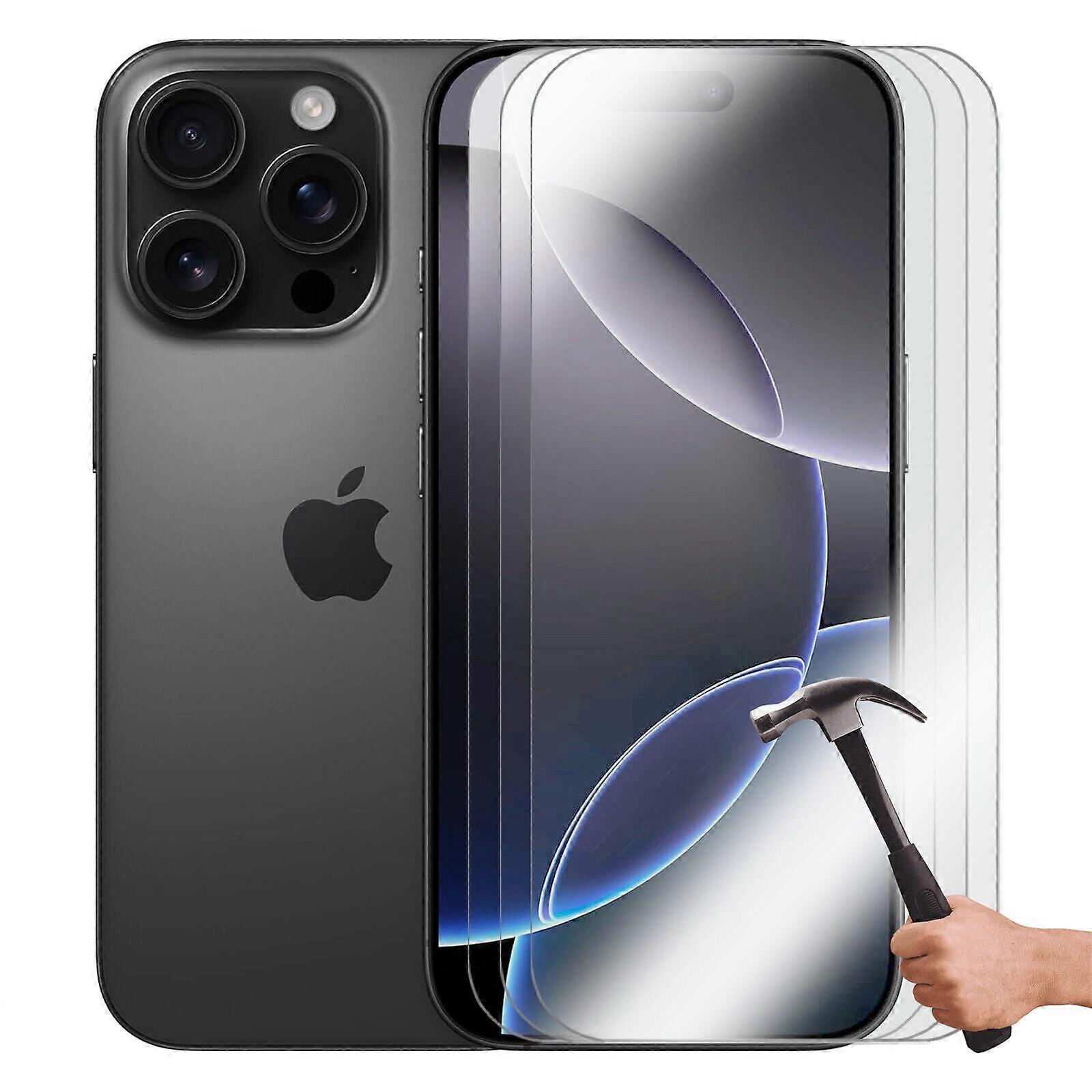 3Pcs 9h Tempered Glass Screen Protector Guard For Apple Iphone 16 Pro Front Bulk