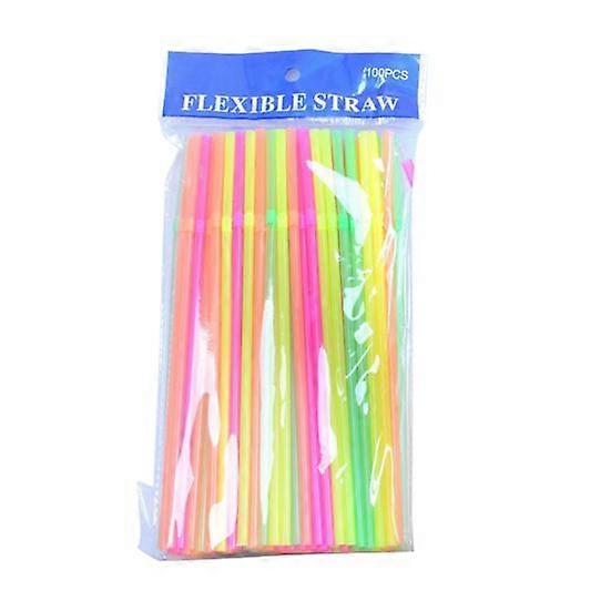 1 Set Drinking Straw Flexible Disposable Straws Colorful Bendable Beverage Straws for Party Decoration